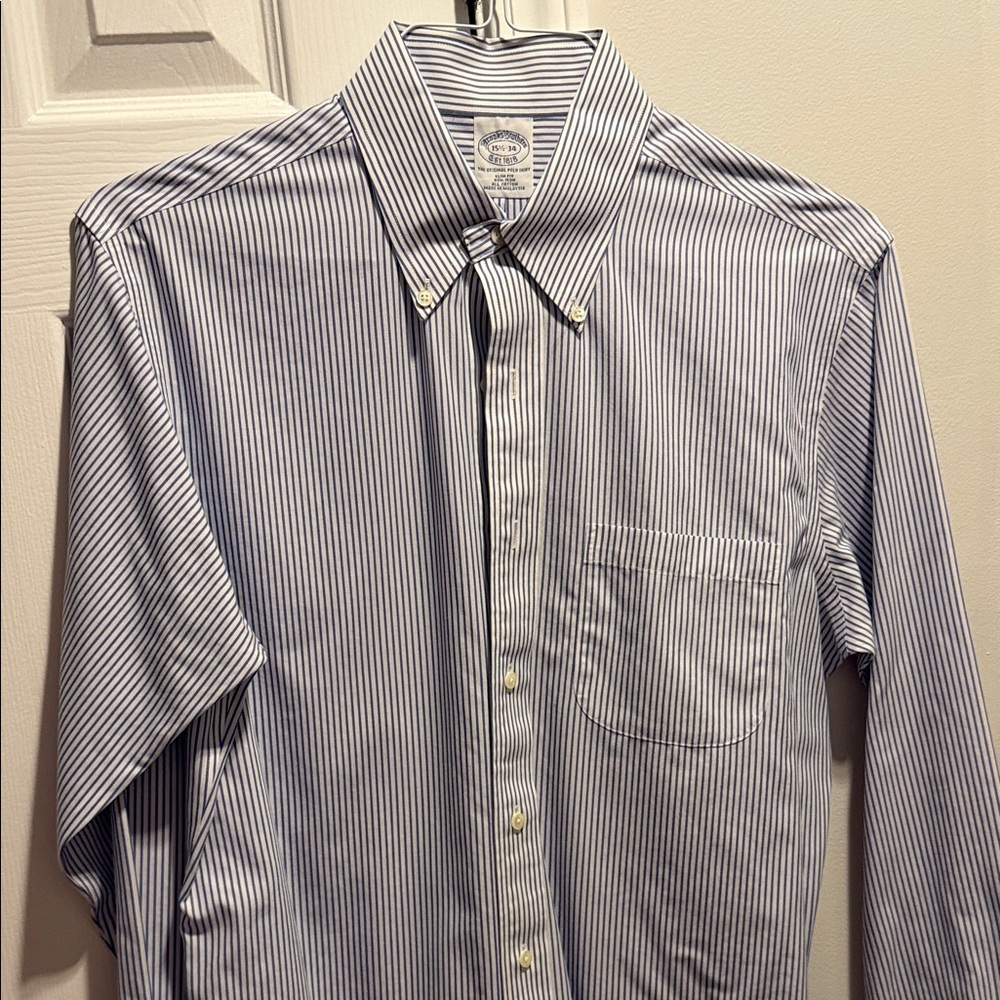 Brooks Brothers Blue and White Striped Dress Shirt